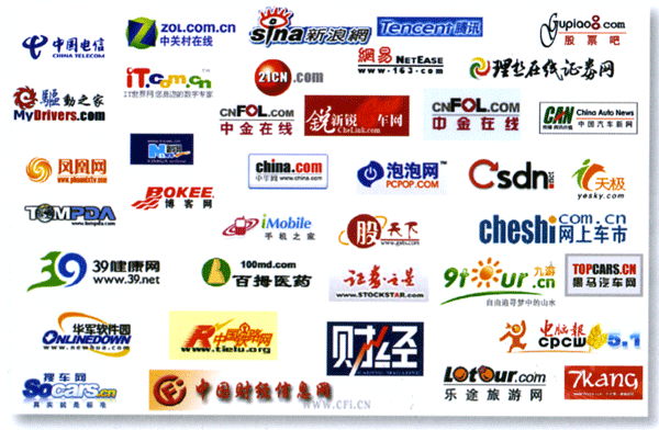 google联网网站：中国电信、中关村在线、新浪网、网易、腾讯、21cn……